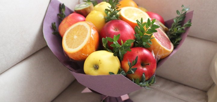 Букети із фруктів «Fruits & Flowers Market» у Дніпрі. Замовляйте по знижці.