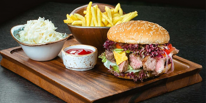 American dishes at the moondeer restaurant in odessa. book with a discount