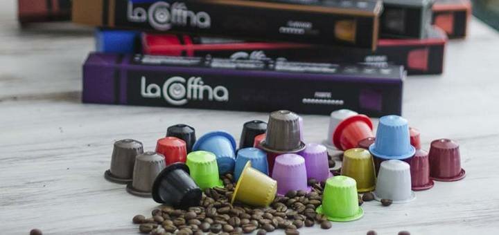 Natural coffee in capsules in the «La Coffina» store. Buy for a promotion.
