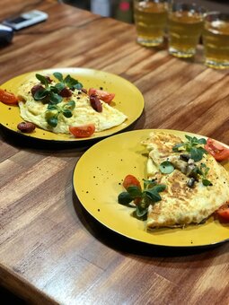 Скидка на меню кухни в кафе Омлет