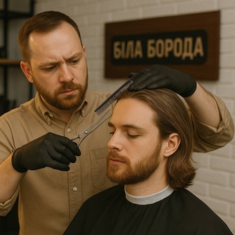 Стрижка та догляд за бородою у барбершопі Біла борода