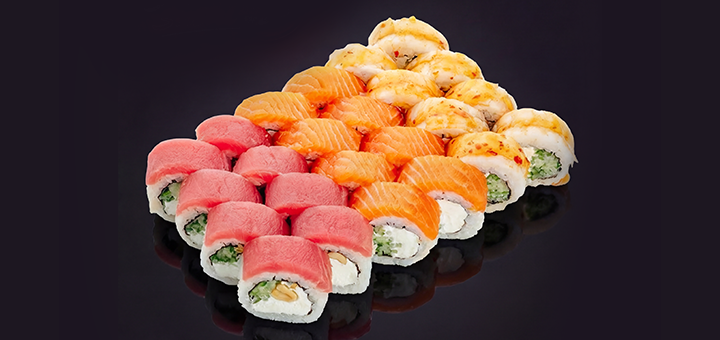 Доставка суши Amo Sushi. Заказывайте по акции 1