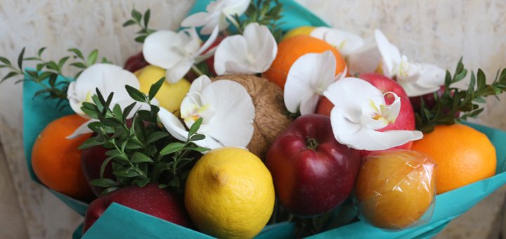 Фруктові букети "Fruits & Flowers Market" у Дніпрі. Замовляйте доставку за знижкою.