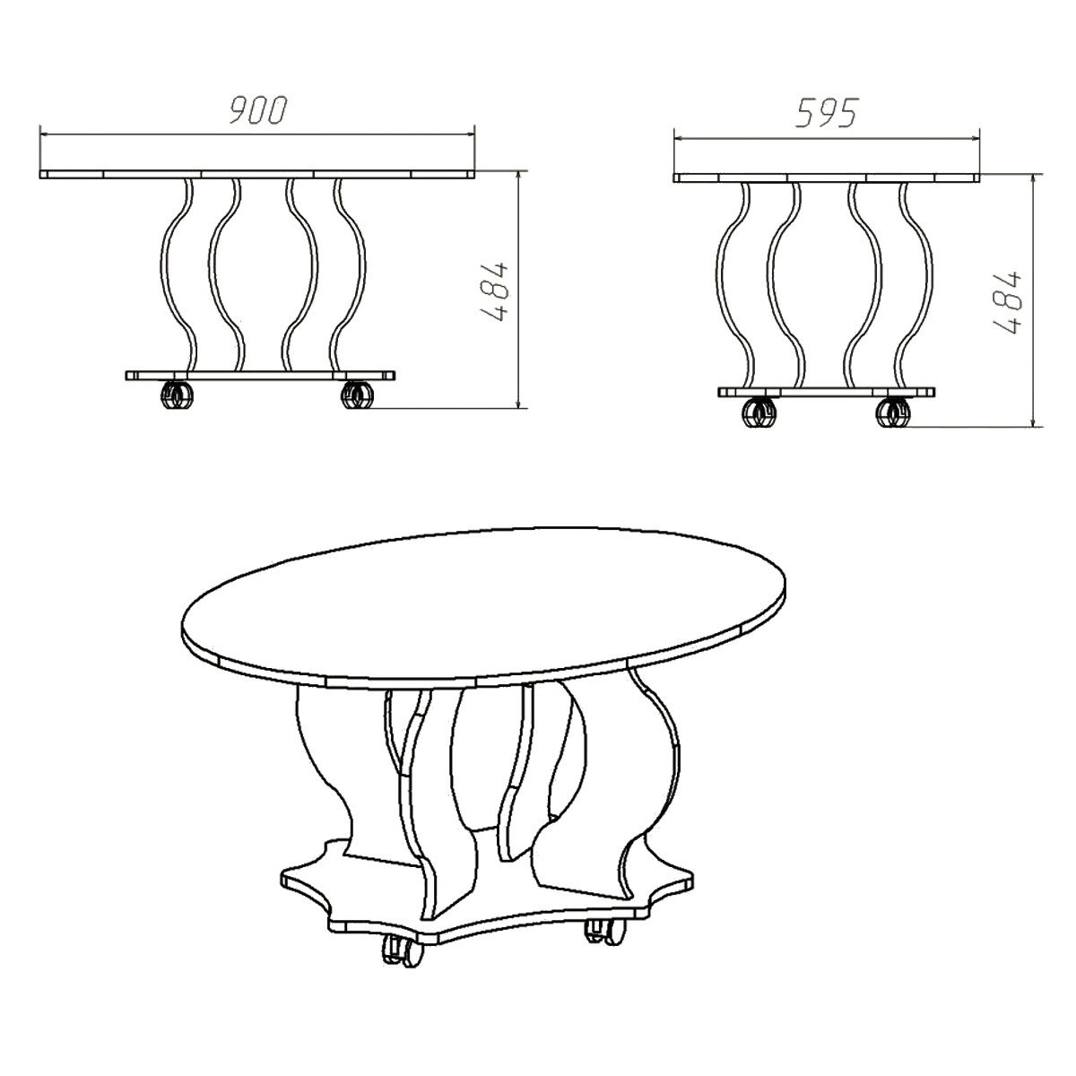 чертеж стола из фанеры с размерами